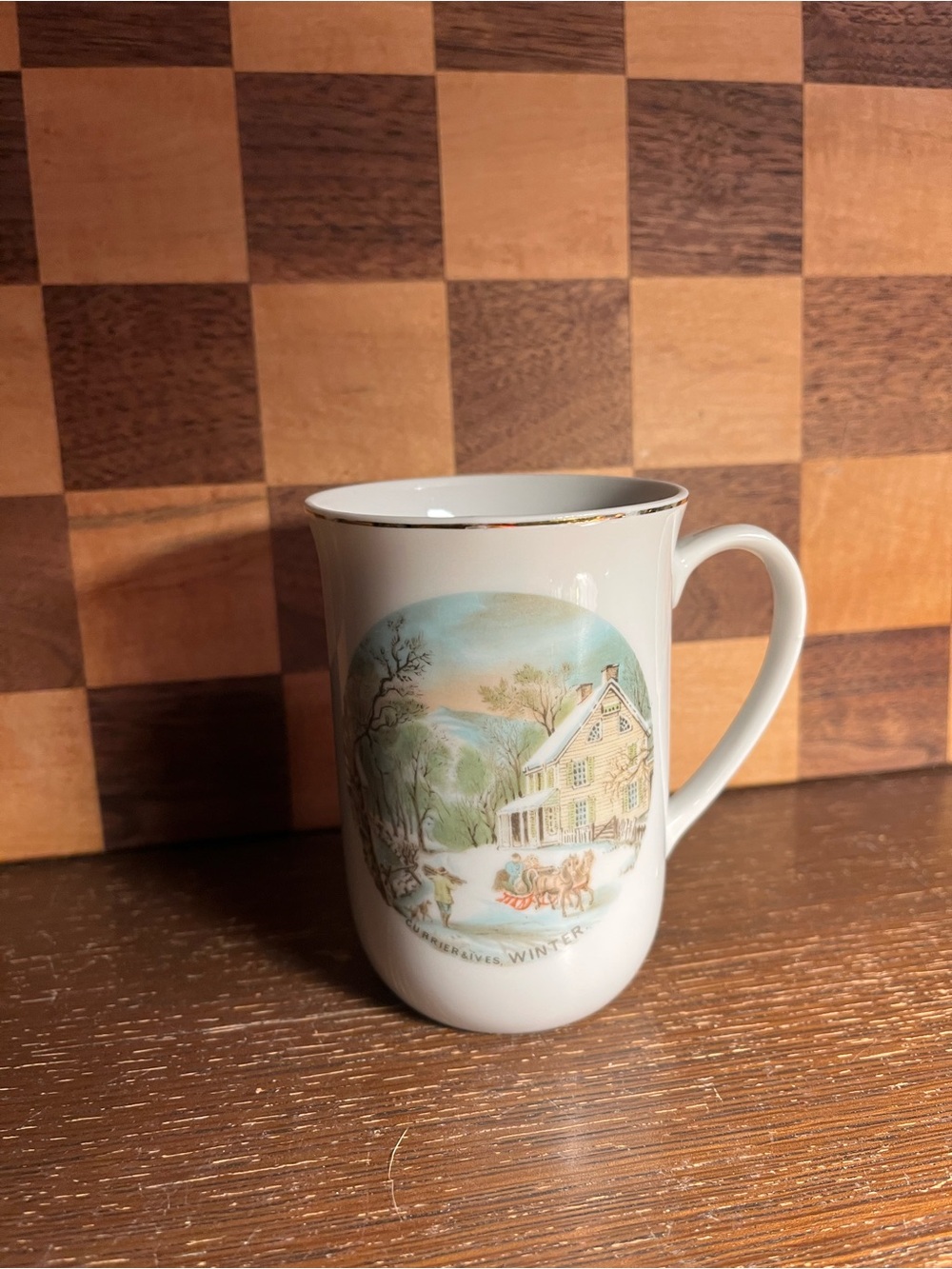 Currier and Ives Winter Scene Mug A933